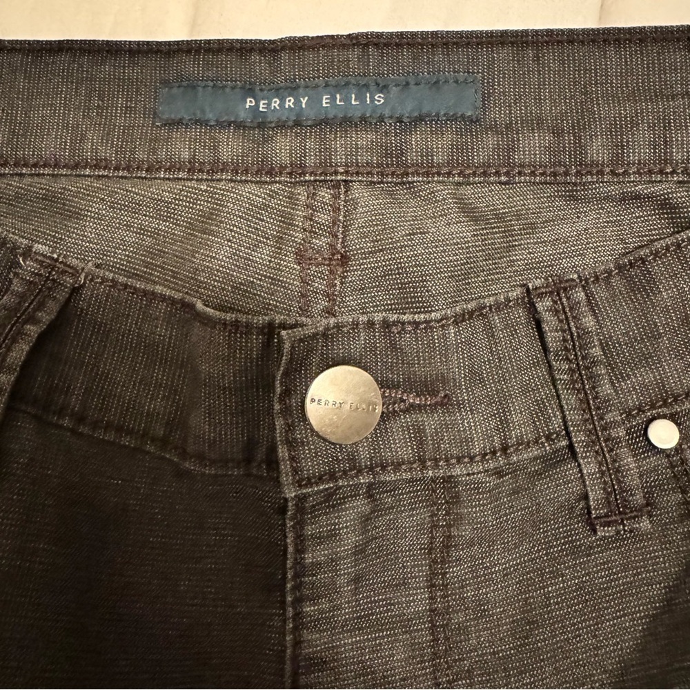Perry Ellis Men’s Sz 34x32 Black Slim Fit Denim Dark Wash Casual - Picture 4 of 9